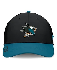 Fanatics Men's Black/Teal San Jose Sharks Authentic Pro Rink Flex Hat
