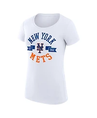 G-iii 4Her by Carl Banks Women's White New York Mets City Graphic Fitted T-Shirt