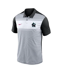 Nike Men's White/Black Miami Marlins 2025 City Connect Fashion Legacy Icon Vapor Performance Polo Shirt