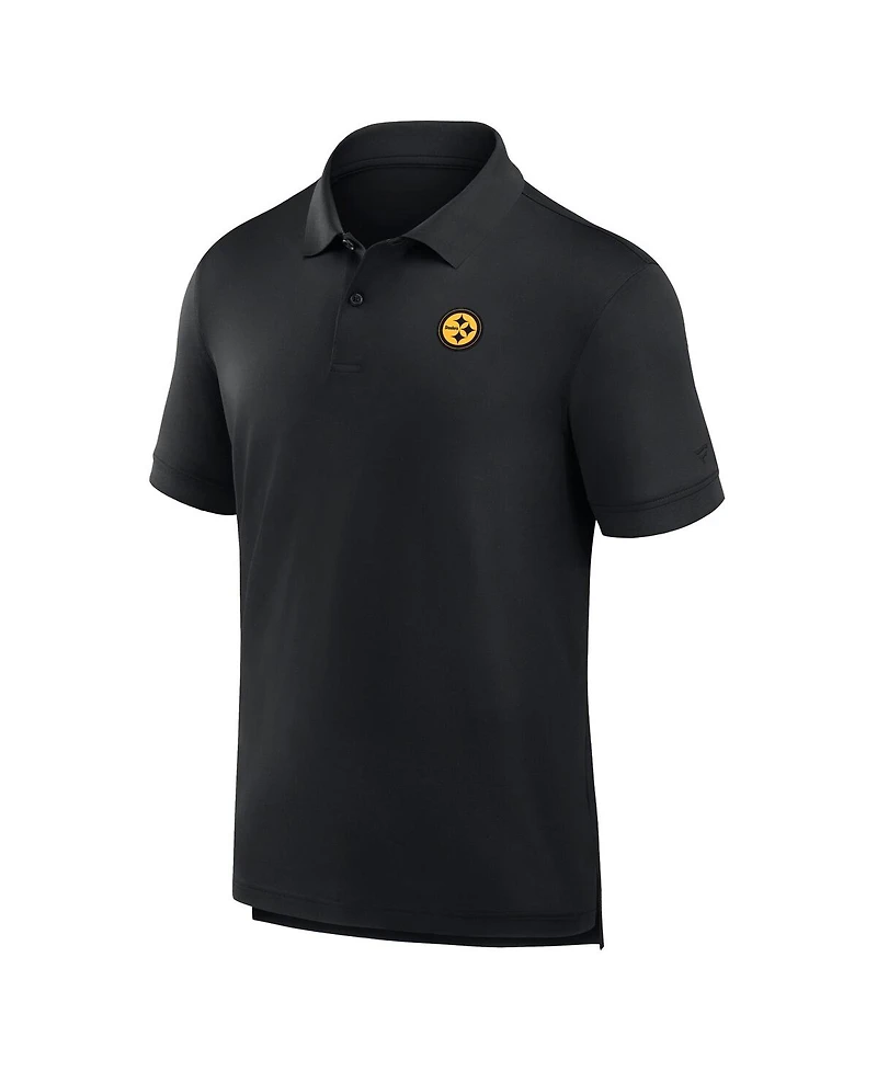 Fanatics Men's Black Pittsburgh Steelers Front Office Move Mono Polo Shirt
