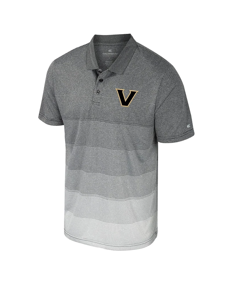Colosseum Men's Gray Vanderbilt Commodores Striped Mesh Polo Shirt