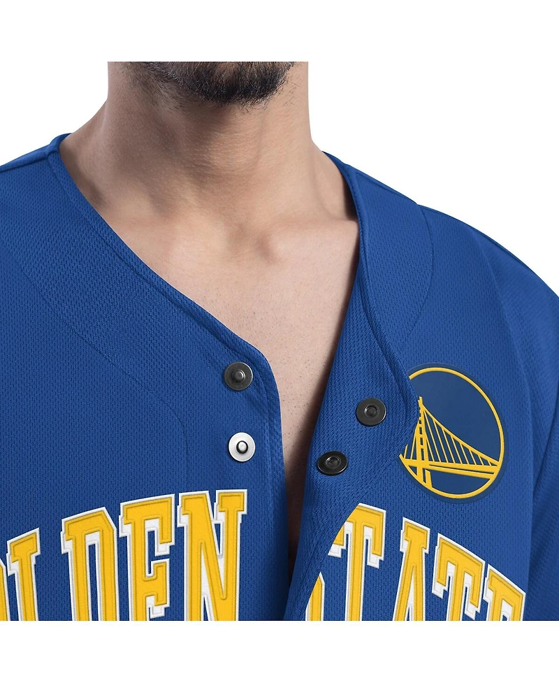 G-iii Sports by Carl Banks Men's Royal Golden State Warriors Adaptive Star Player Fashion Baseball Jersey
