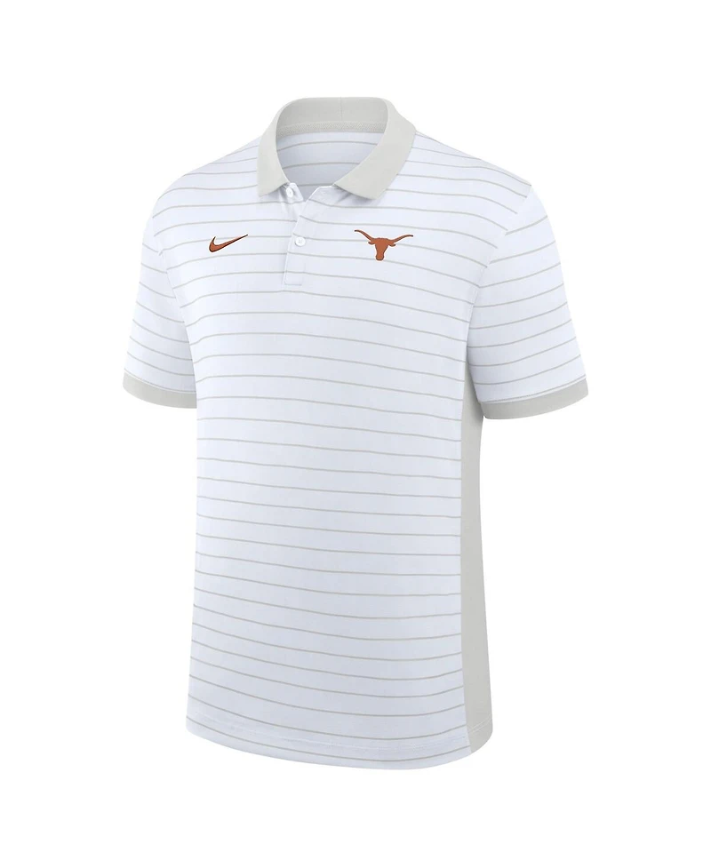 Nike Men's White Texas Longhorns 2025 Early Season Coaches Sideline Victory Stripe Performance Polo Shirt