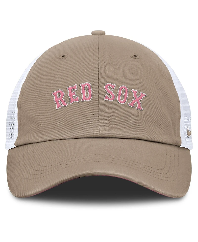 Nike Men's and Women's Khaki/White Boston Red Sox Club Trucker Adjustable Hat