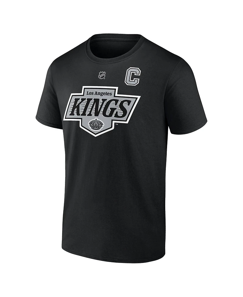 Fanatics Men's Anze Kopitar Black Los Angeles Kings Authentic Stack Name Number T-Shirt