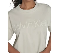 Calvin Klein Performance Women's Cotton Raised Logo Cropped T-Shirt