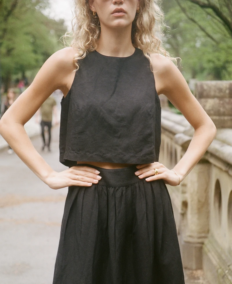 French Connection Women's Birdie Linen-Blend Midi Skirt