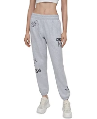 Dkny Sport Women's Graffiti Logo Cotton-Blend Joggers