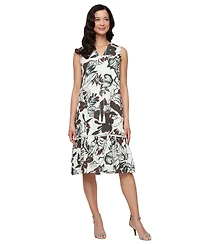Sl Fashions Women's Printed Sleeveless Dress