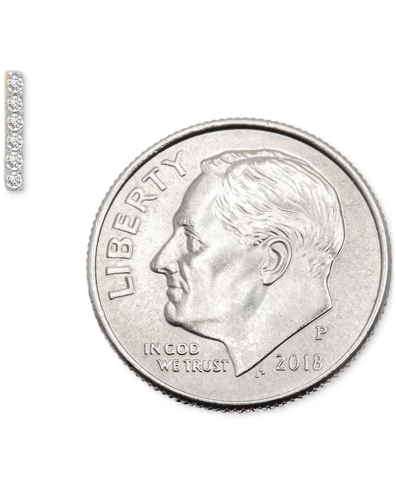 Wrapped Diamond Single Stud Earring (1/20 ct. t.w.) 10k White or Yellow Gold, Exclusively at Macy's