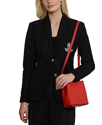 Lauren Ralph Lauren Crosshatch Leather Mini Reese Bucket Bag
