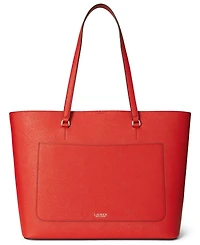 Lauren Ralph Lauren Karly Crosshatch Leather Large Tote