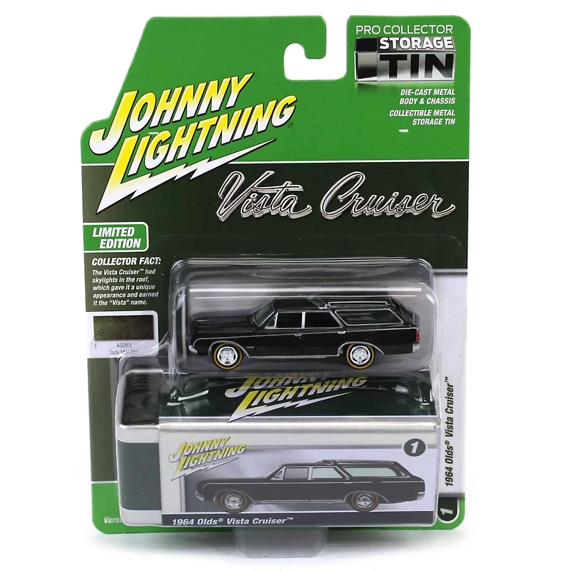 1/64 1964 Oldsmobile Vista Cruiser Jade Johnny Lightning Storage Tin