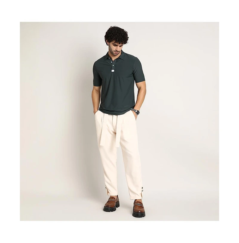 Campus Sutra Men's Seamless Solid Polo T-Shirt