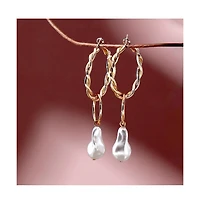 Sohi Women's Snowball Hoop Earrings