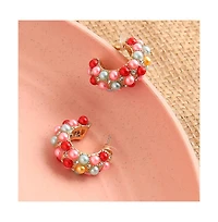 Sohi Women's Cluster Hoop Earrings