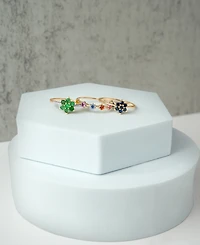 Lab Grown Multicolor Sapphire Thin Ring (5/8 ct. t.w.) in 14k Gold over Sterling Silver