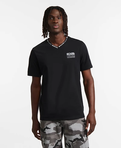 Ecko Unltd Men's Chest Label V-Neck Short Sleeve T-Shirt