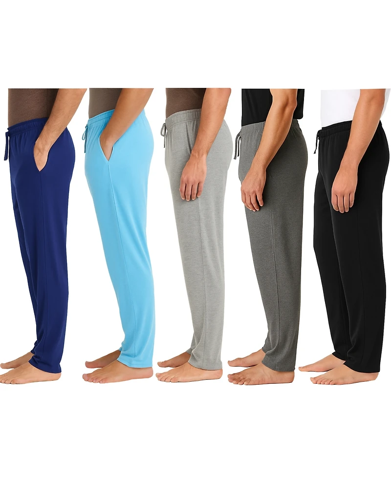 Galaxy By Harvic Men's 5-Pack Modern Fit Classic Lounge Pants