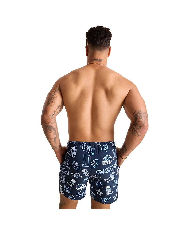 Chubbies Men's 5.5" Navy Dallas Cowboys The Neon Lined Classic Swim Trunks