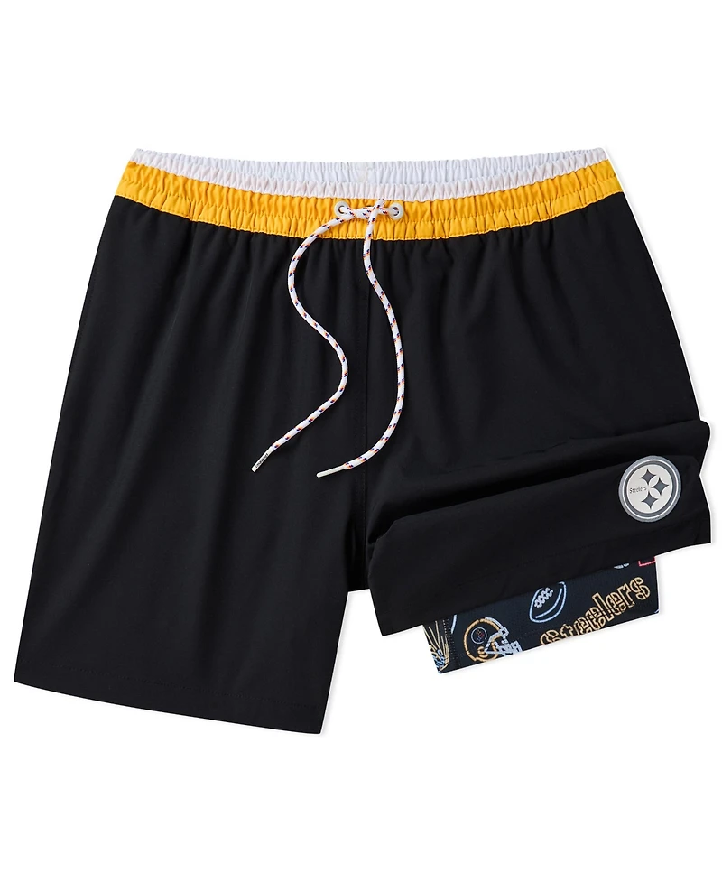 Chubbies Men's 5.5" Black Pittsburgh Steelers Lined Classic Swim Trunks