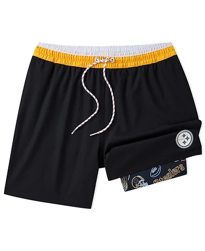 Chubbies Men's 5.5" Black Pittsburgh Steelers Lined Classic Swim Trunks