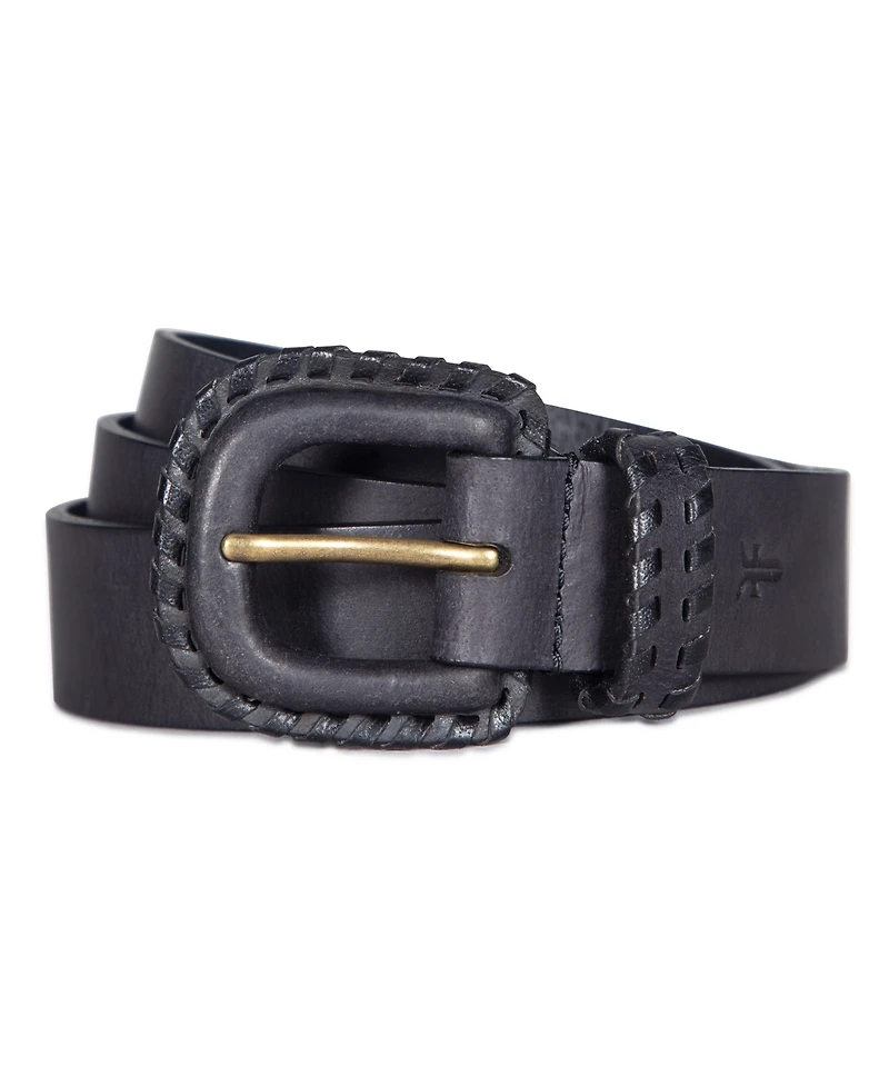 Frye Women's Covered Buckle Leather Lacing Belt