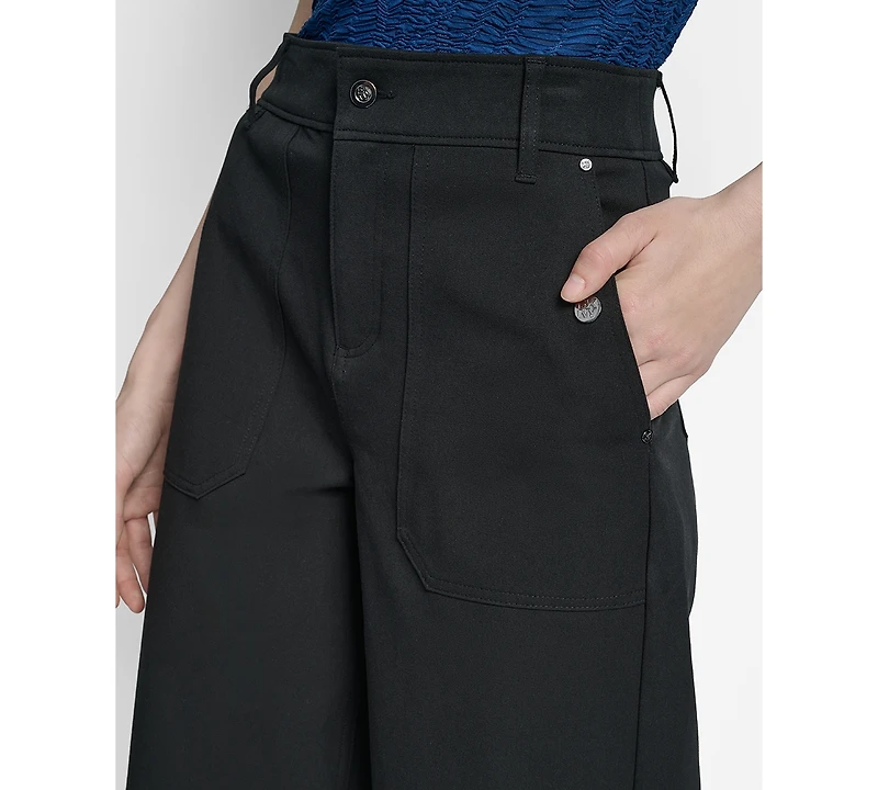 Dkny Women's Crew High-Rise Wide-Leg Pants
