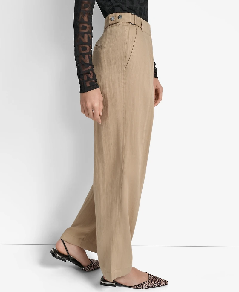 Dkny Women's Weathered Twill High-Rise Pants
