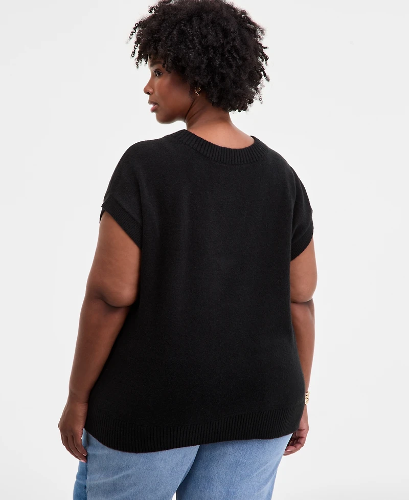 On 34th Trendy Plus V-Neck Sweater Vest, Macy's Exclusive