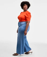 On 34th Trendy Plus Camden High-Rise Wide-Leg Jeans, Macy's Exclusive