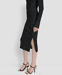 Dkny Women's Zebra Knit Sweater Midi Skirt