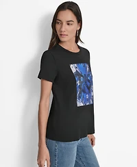 Dkny Women's Skyscraper Logo Crewneck T-Shirt