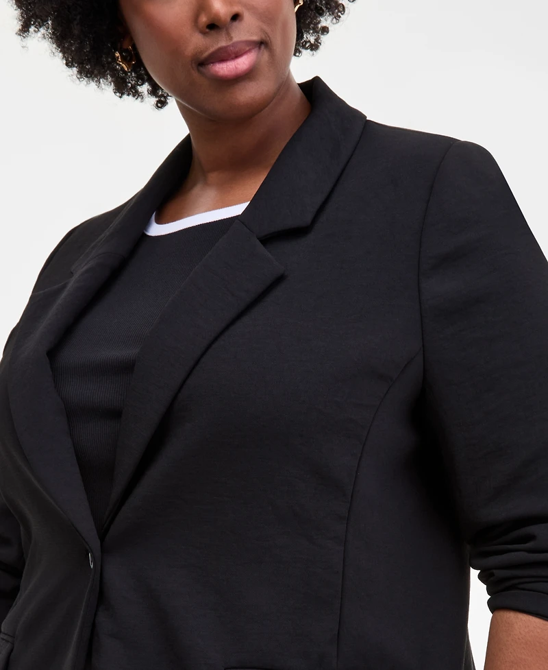 On 34th Trendy Plus One-Button Notch-Collar Blazer, Macy's Exclusive