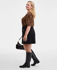 On 34th Trendy Plus Solid Ponte Mini Skirt, Macy's Exclusive