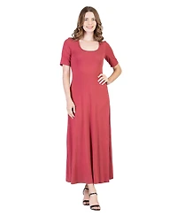 24seven Comfort Apparel Petite Casual Maxi Dress