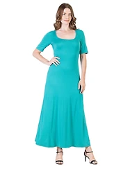 24seven Comfort Apparel Petite Casual Maxi Dress