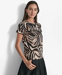 Dkny Women's Printed Logo Crewneck T-Shirt