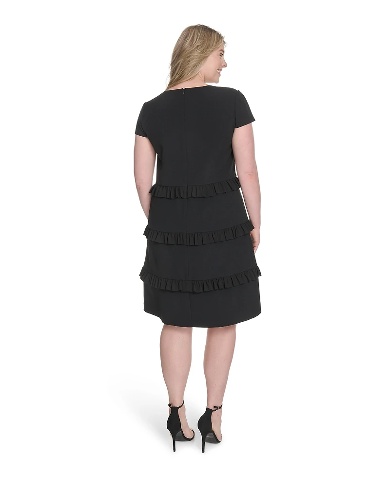 Eliza J Plus Size Stretch Crepe A-Line Dress