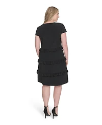 Eliza J Plus Size Stretch Crepe A-Line Dress