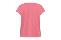 Olsen Embroidered Trim Cotton Linen Tee