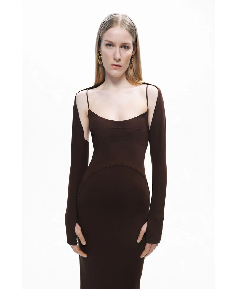 Nocturne Women's Maxi Dress with Glove Accessory