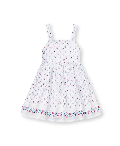Hope & Henry Toddler Girls Sleeveless Bow Strap Border Hem Sundress