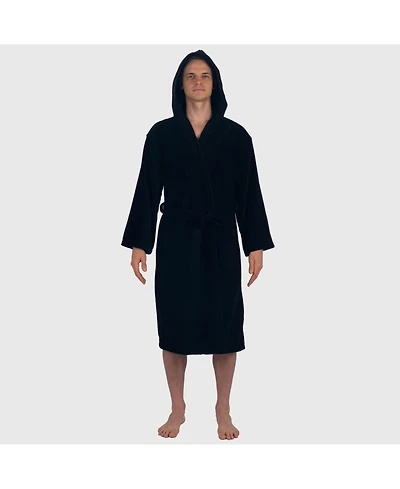 Alpine Swiss Men's Dane Hooded Bathrobe Cotton Terry Cloth Luxury Hotel Spa Robe