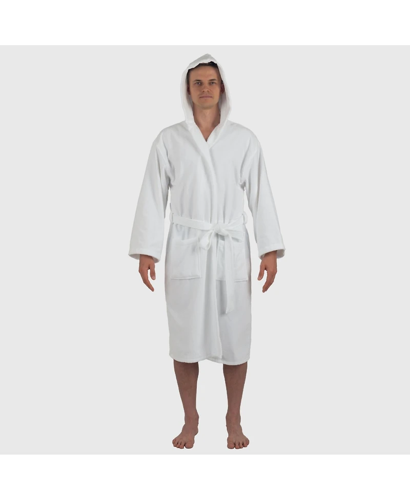 Alpine Swiss Men's Dane Hooded Bathrobe Cotton Terry Cloth Luxury Hotel Spa Robe