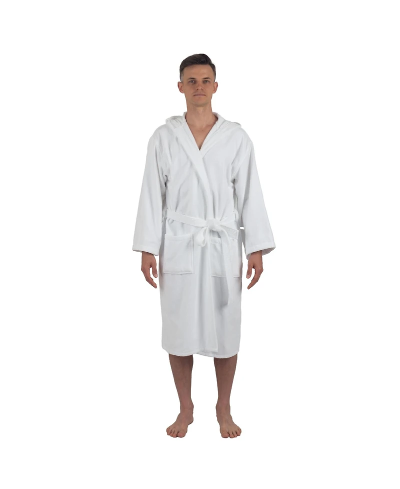 Alpine Swiss Men's Dane Hooded Bathrobe Cotton Terry Cloth Luxury Hotel Spa Robe