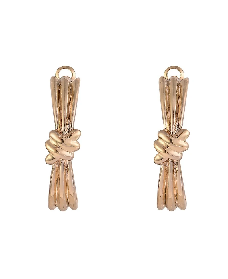 Laundry by Shelli Segal Gold Tone Hoop Earrings with Center Knot