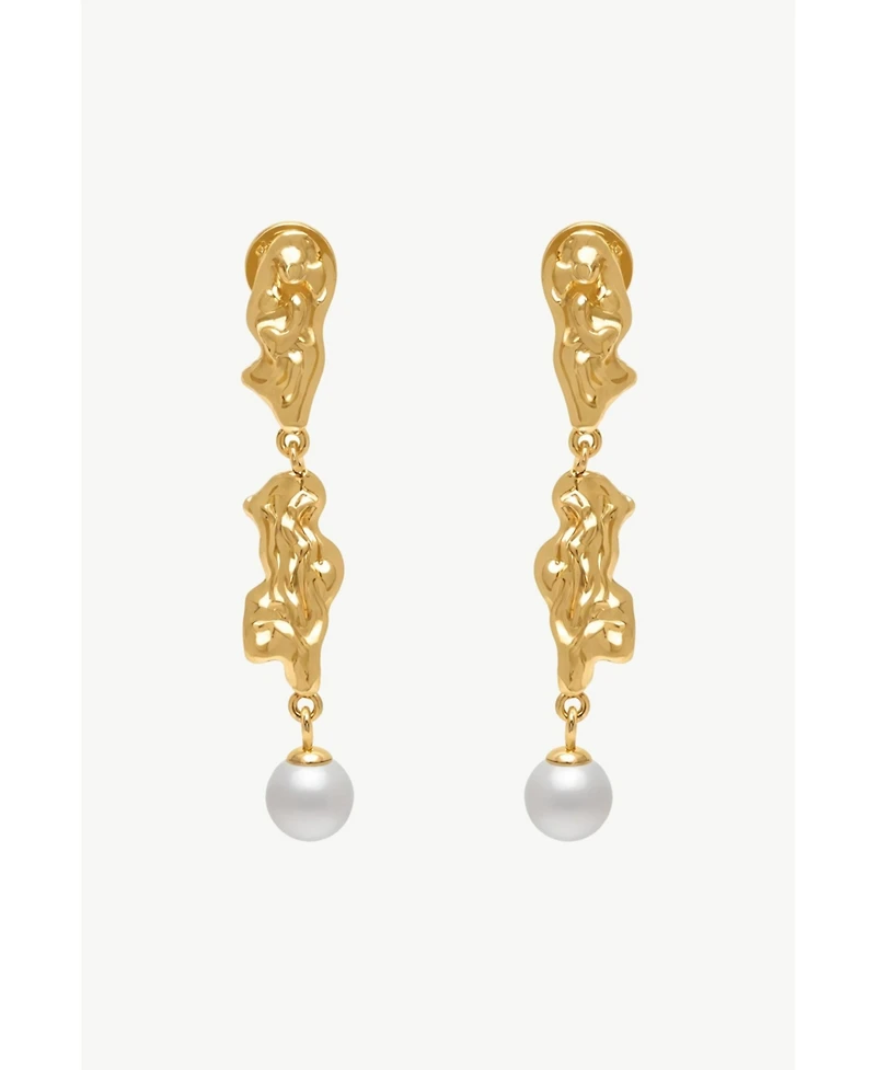 Nyla Molten Freshwater Pearl Drop Earring