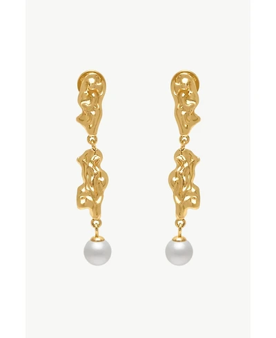Nyla Molten Freshwater Pearl Drop Earring