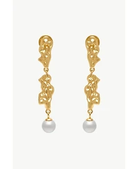 Nyla Molten Freshwater Pearl Drop Earring